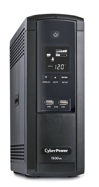 CyberPower BRG1500AVRLCD Intelligent LCD UPS System, 1500VA/900W,