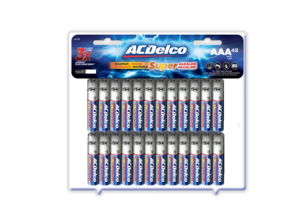 Pack of 48 ACDelco Super Alkaline AAA Batteries