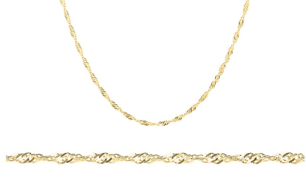 14K Gold Plated Singapore Chain Necklace