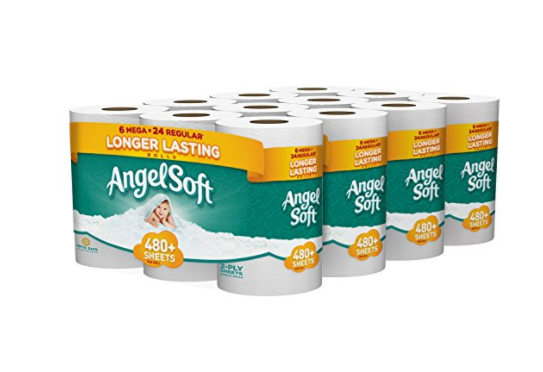 24 mega rollos de papel higiénico suave Angel