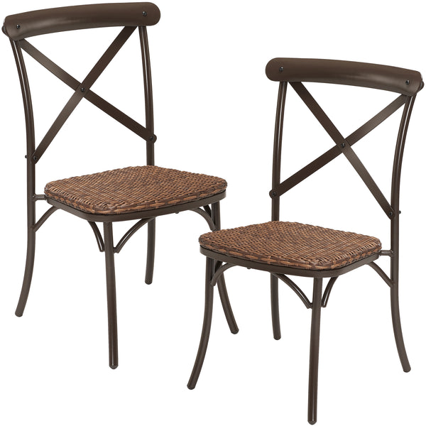 Wicker Camrose Farmhouse 2-Piece Dining Chairs