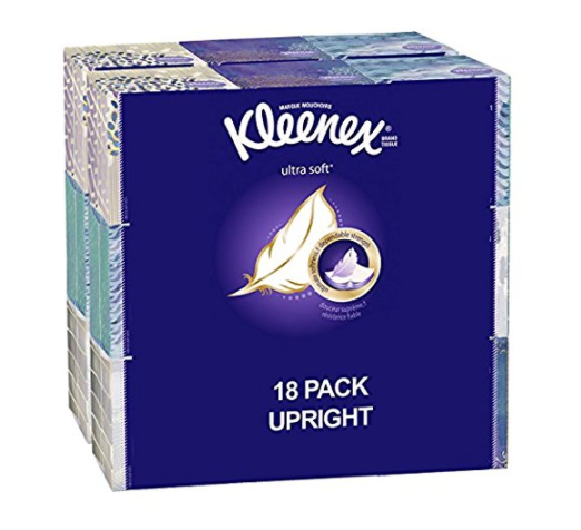 18 cube boxes of Kleenex tissues