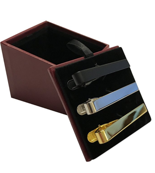 3 metal tie bars with gift box