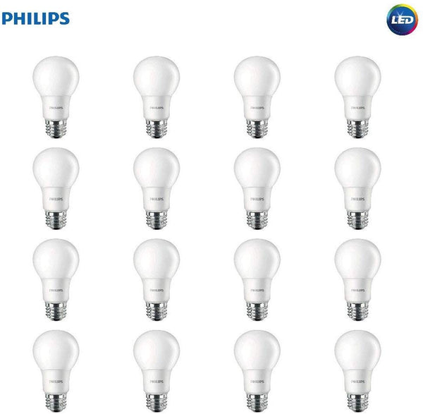 16 bombillas LED Philips A19 no regulables esmeriladas