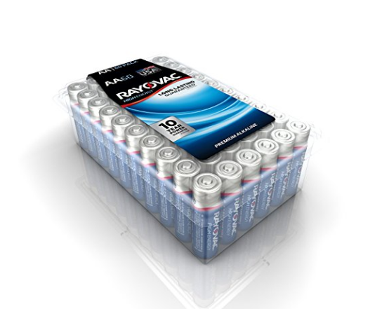 Pack of 60 RAYOVAC AA batteries