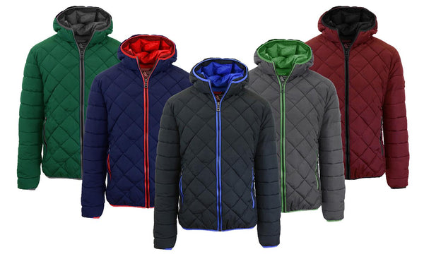 Spire By Galaxy Men's Quilted Puffer Jackets With Hood