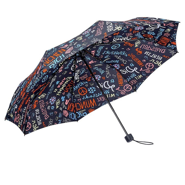 Paraguas de viaje a prueba de viento BOY, paraguas ligero compacto plegable