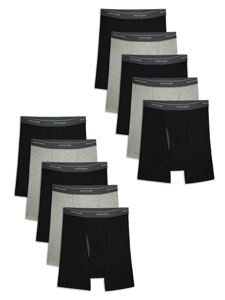 Pack Of 10 Fruit of the Loom Men's Boxer Briefs (2 Varations)