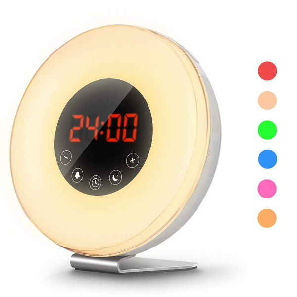 Wake up sunrise alarm clock with 6 natural sounds
