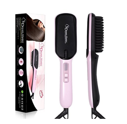 Hair straightener brush