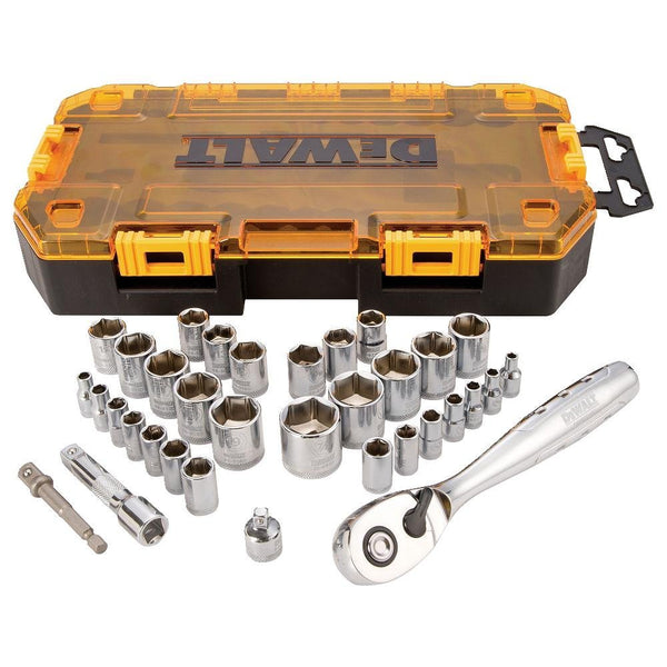 34-Piece DeWALT 1/4" and 3/8" Drive Socket Set