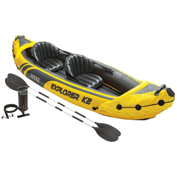 Juego de kayak inflable para 2 personas con remos de aluminio y bomba de aire de alto rendimiento