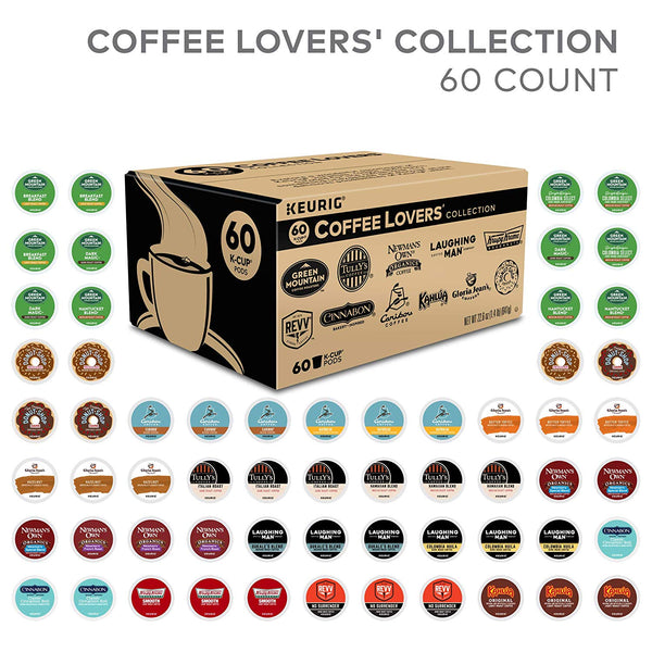 Colección de 60 amantes del café Keurig, cápsulas K-Cup de café de una sola porción