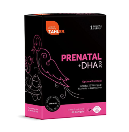 Paquete de 60 vitaminas prenatales premium Zahler Prenatal DHA