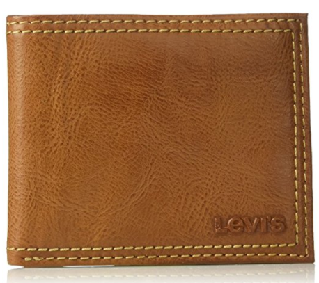 Levi's Cartera plegable delgada de cuero con capacidad extra para hombre