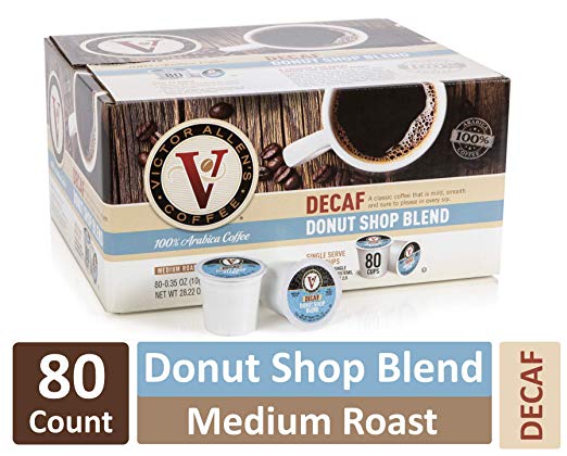 80 Victor Allen’s Coffee Decaf Donut Shop Blend K-Cups
