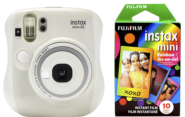 Fujifilm Instax Mini 26 Camera w/ 10-Sheet Rainbow Film