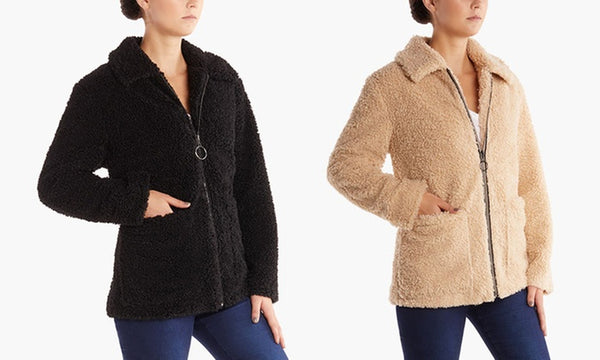 Steve Madden Women's Wubby Full-Zip Fleece Jacket