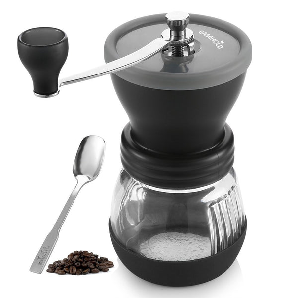 Easehold hand crank burr coffee grinder