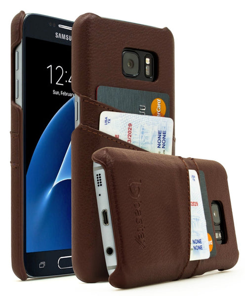 Funda tipo billetera de cuero para Galaxy S7