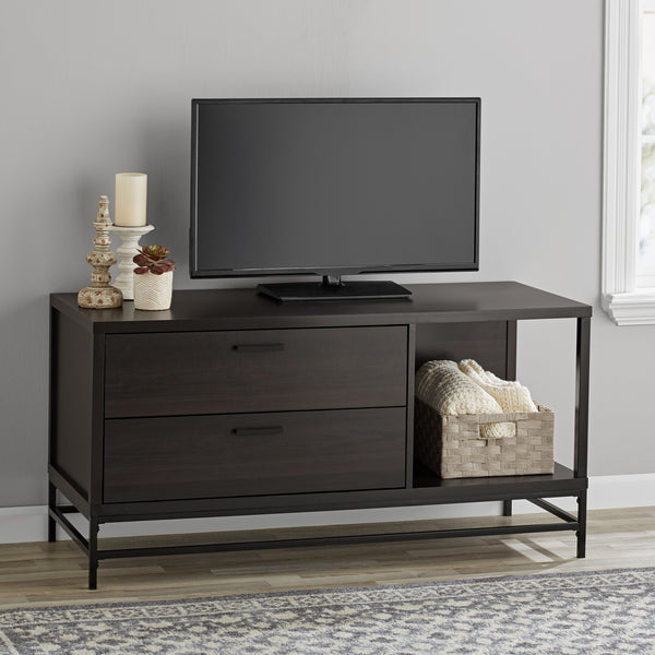 Mueble TV Mainstays de madera y metal para televisores de hasta 55"