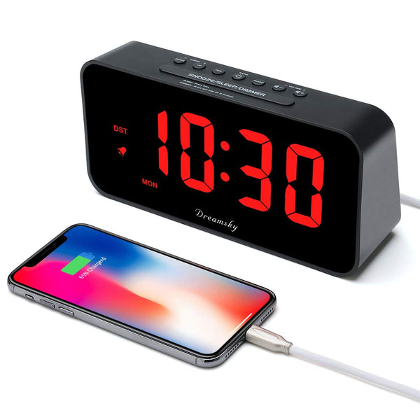 Despertador con radio y puerto de carga USB