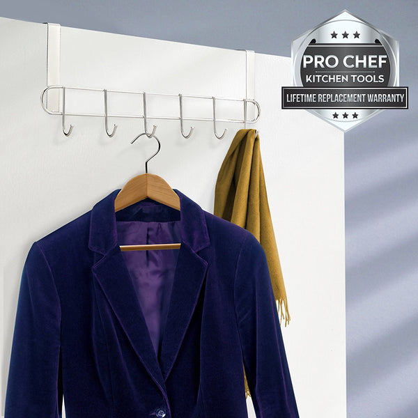 BOGO! 6 hook stainless steel over the door rack