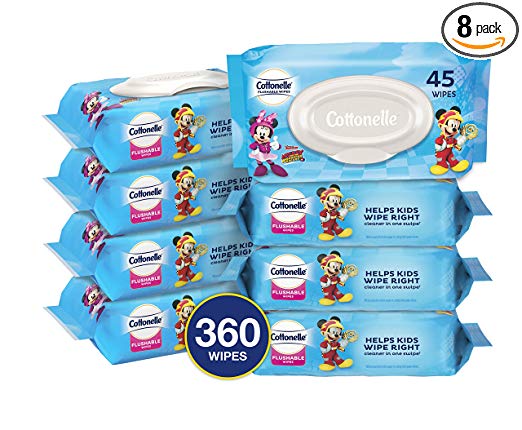 360 Toallitas desechables Cottonelle para niños pequeños