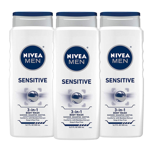 3 Bottles Of Men Sensitive 3-in-1 Body Wash