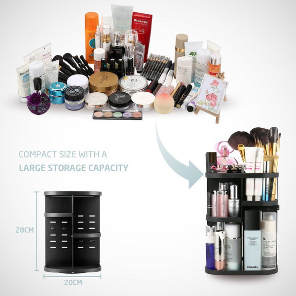 360 degree makeup organizer