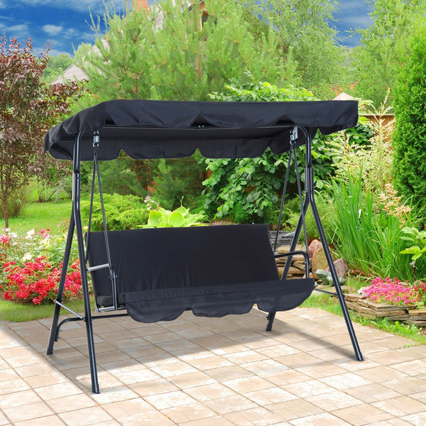 Outsunny 3 Person Swing Lounge Chair with Top Canopy