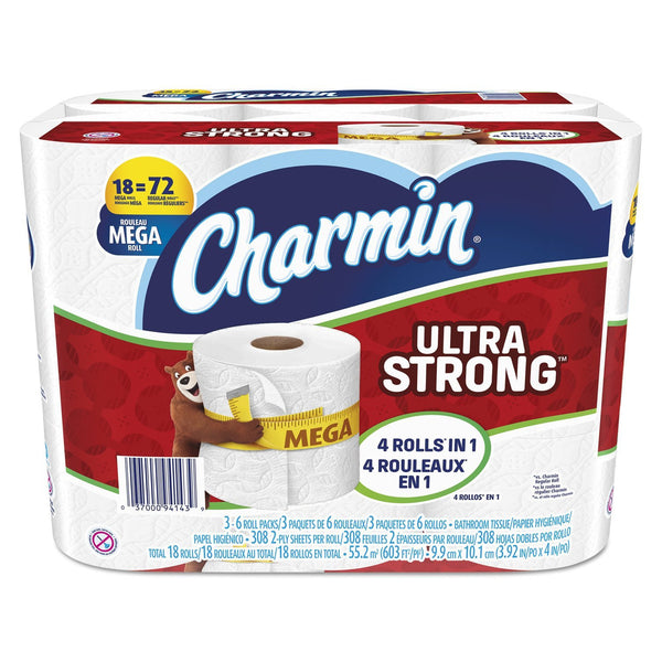Paquete de 18 papeles higiénicos Charmin.