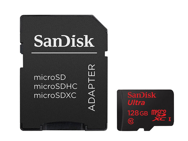Tarjeta microSDXC SanDisk Ultra de 128 GB con adaptador