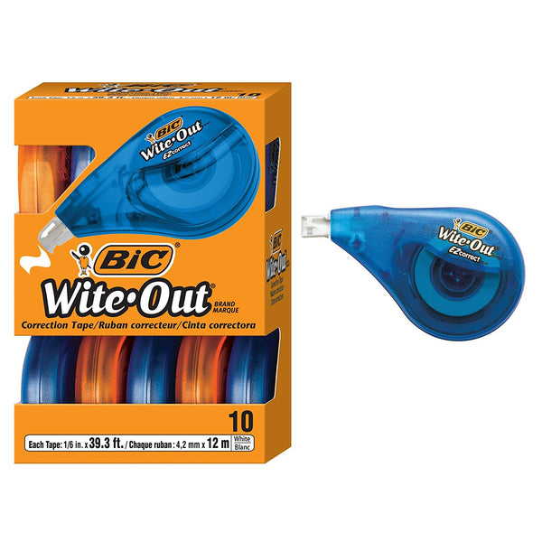 Pack of 10 BIC Wite-Out Correction Tape