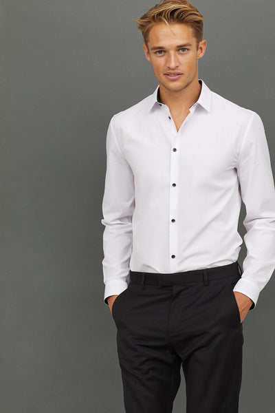 White slim fit button down