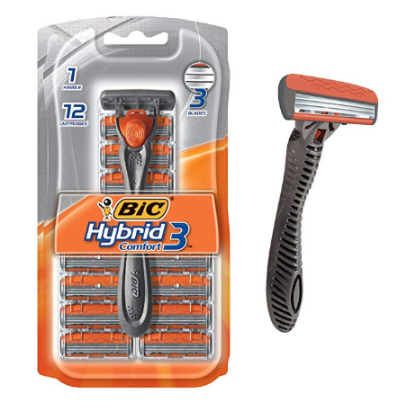 Maquinilla de afeitar desechable BIC Hybrid 3 Comfort, para hombres, 12 unidades