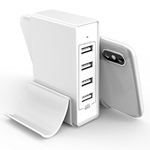 4-Port USB Charging Station with Phone Holder