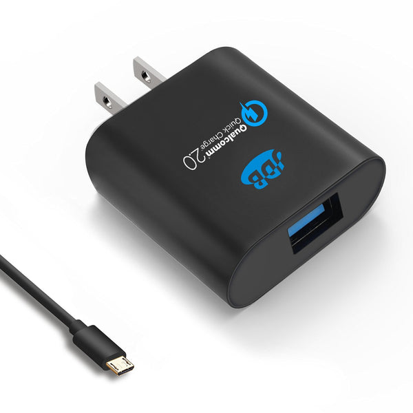 Quick charge wall charger with USB cable