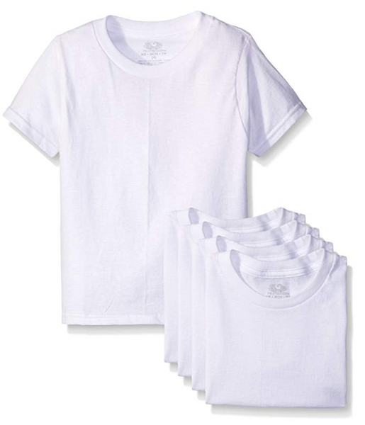 Pack de 5 camisetas Crew para niño pequeño de Fruit of the Loom