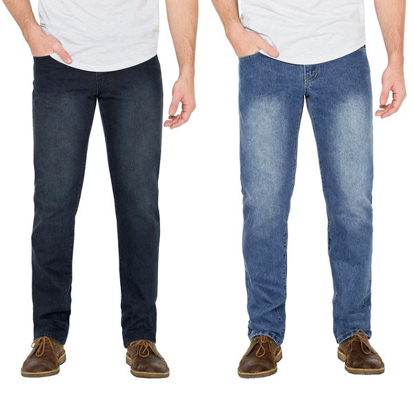 2-Pack Men's Straight Fit Denim Jeans