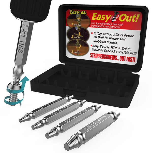 Extractor de tornillos dañados y juego de extracción
