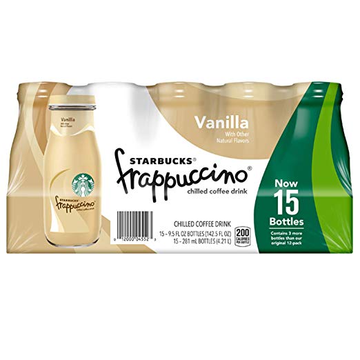 15 Glass Bottles Of Starbucks Frappuccino, Vanilla