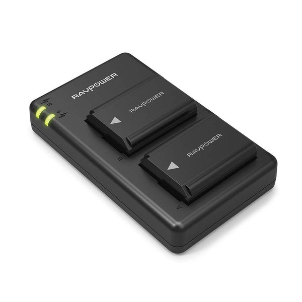 RAVPower Juego de cargador de batería para cámara dual para Sony con 2 baterías