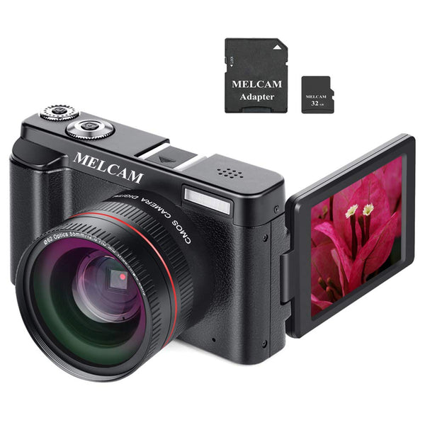 Melcam 24MP Full HD 1080p Mirrorless Digital Camera Camcorder