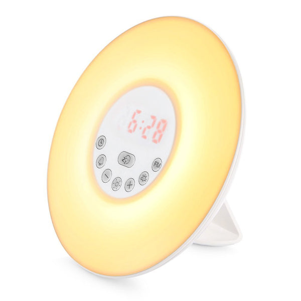 Sunrise simulation alarm clock & dusk fading night light with USB charger