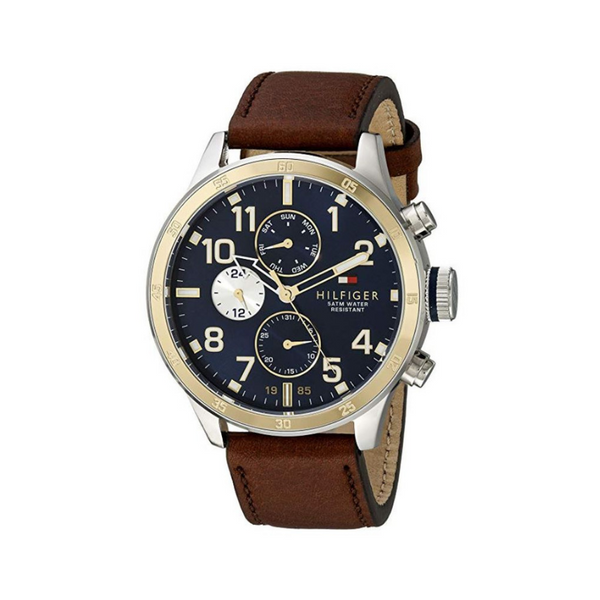 Tommy Hilfiger Men's Stainless Steel Watch with Leather Band