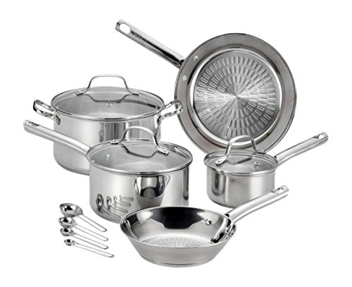 Juego de utensilios de cocina T-fal Performa de acero inoxidable de 12 piezas, aptos para lavavajillas y horno