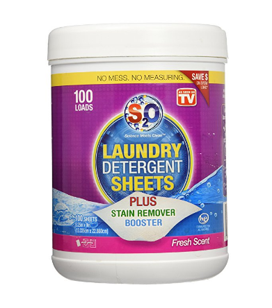 100 loads laundry detergent sheets