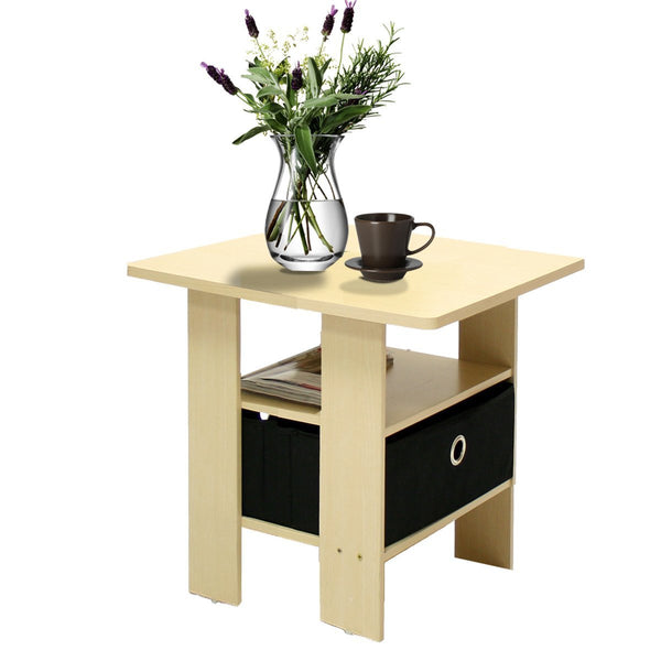 End Table Bedroom Night Stand w/Bin Drawer