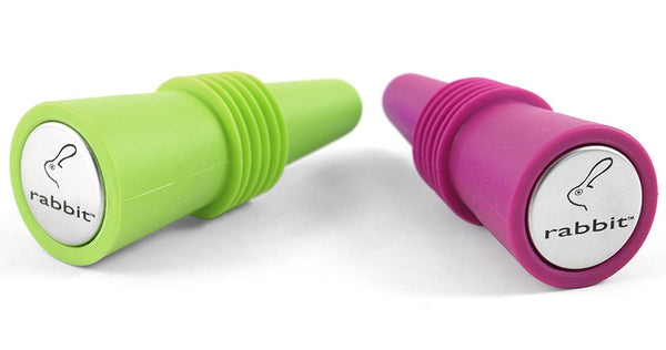 Pack de 2 tapones para botellas de vino Rabbit